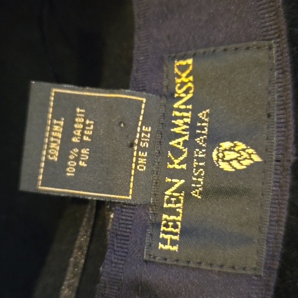 Helen Kaminski Australia Classic & Unique 100% Rabbit Fur Black Felt Hat - Picture 7 of 9